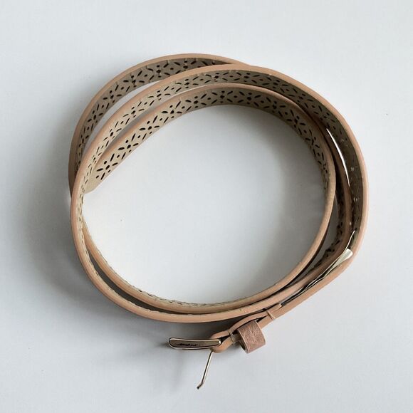 Tan Perforated Belt Size XL Gold-tone Hardware - Picture 4 of 9